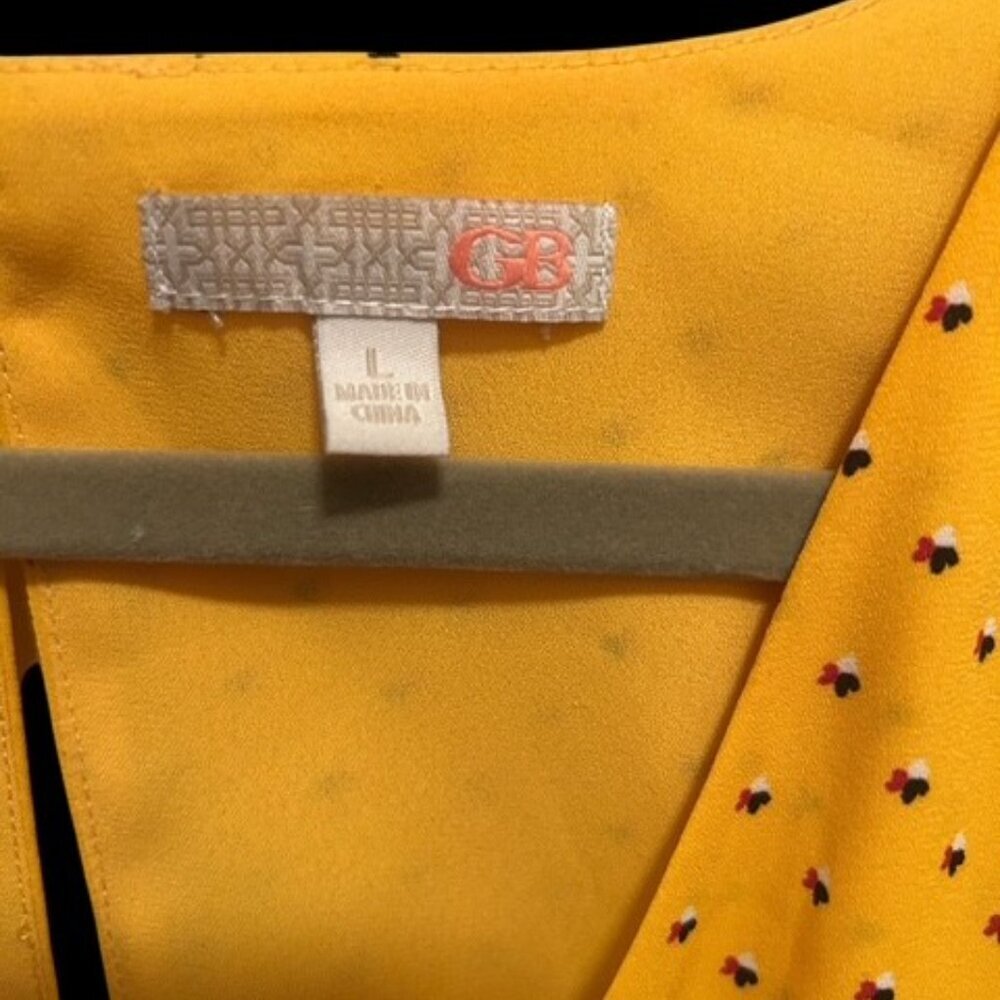 Gianni Bini Mustard Long Sleeve Bow Tie Mini Dress | Size Large | EUC - Picture 3 of 8